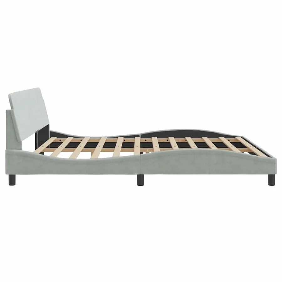 Cadre de lit Dover gris clair 200x200 cm velours - 5