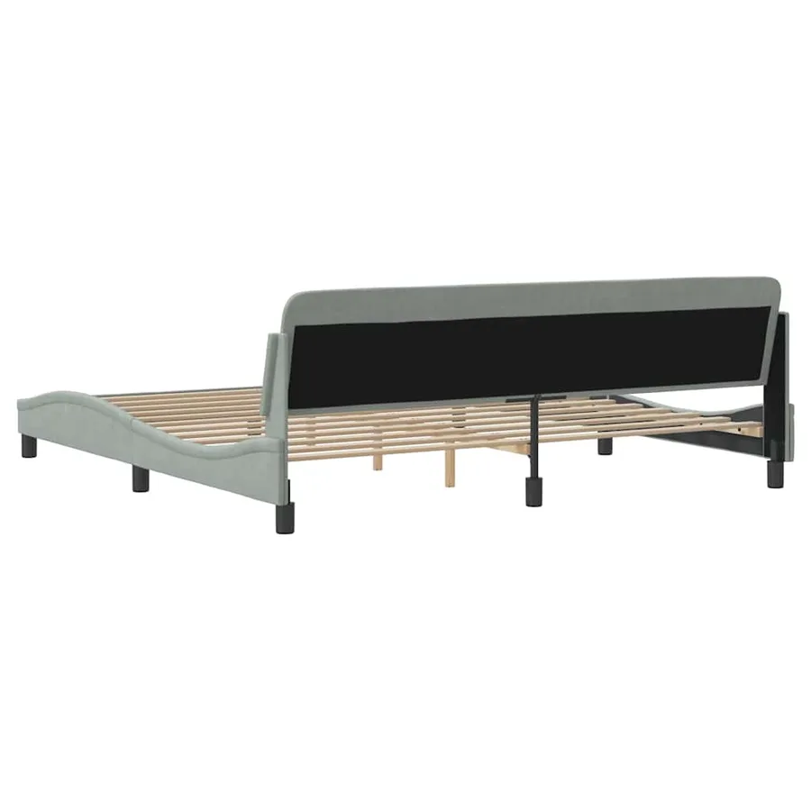 Cadre de lit Dover gris clair 200x200 cm velours - 6