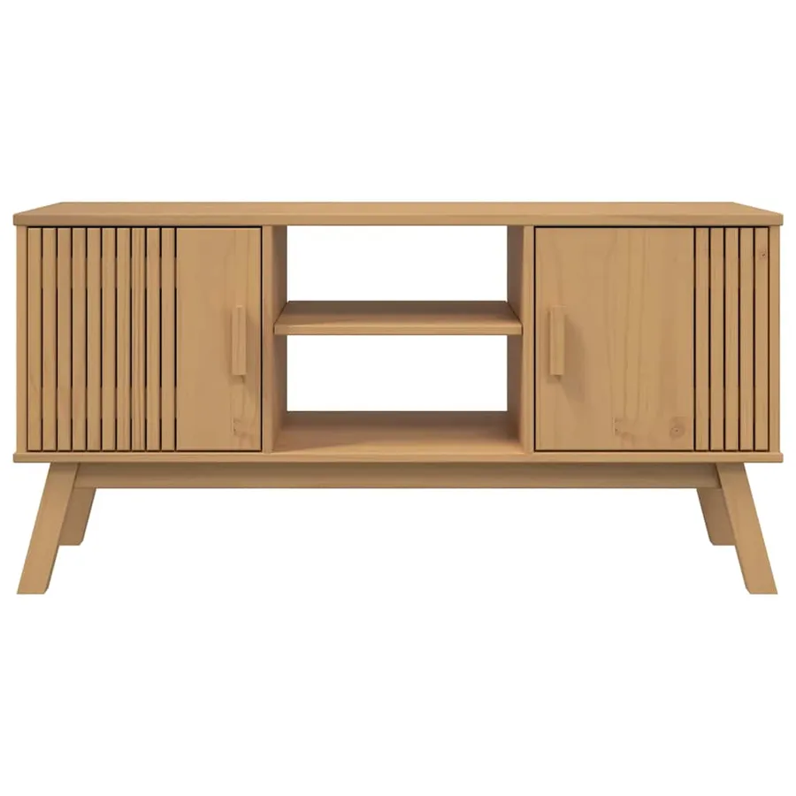 Meuble TV OLDEN marron 114x43x57 cm bois de pin massif - 6