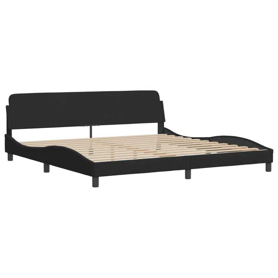 Lit avec matelas Dover noir 200x200 cm velours - 4