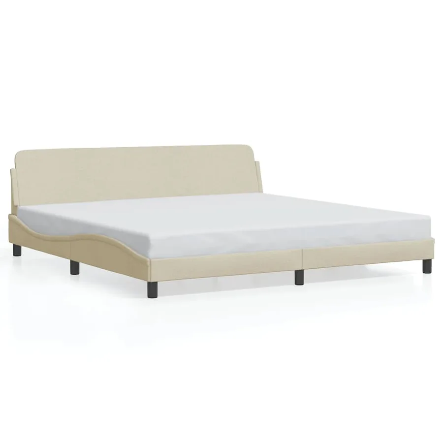 Cadre de lit Dover crème 200x200 cm tissu - 2