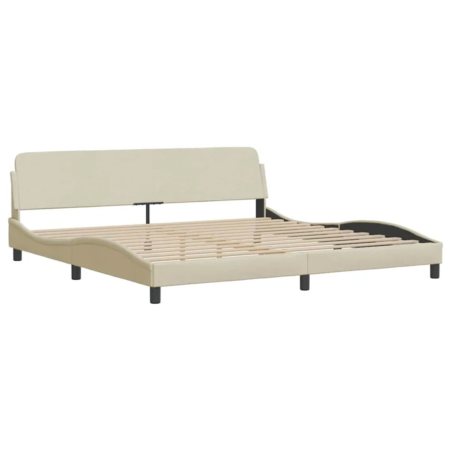 Cadre de lit Dover crème 200x200 cm tissu - 3