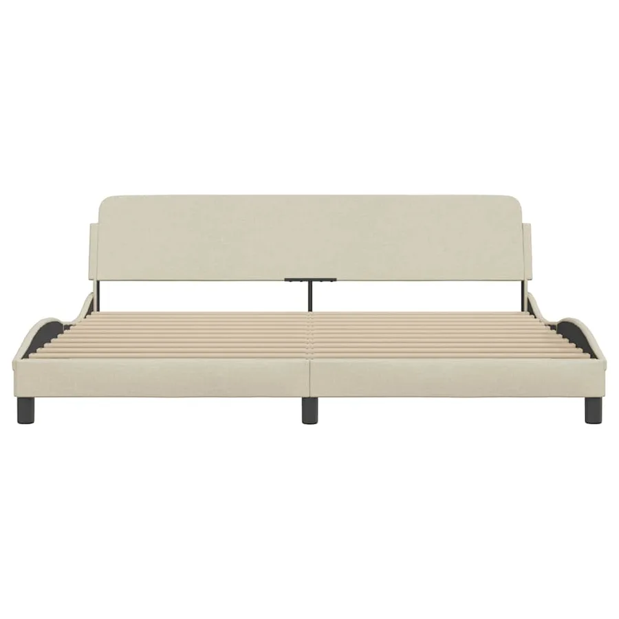 Cadre de lit Dover crème 200x200 cm tissu - 4