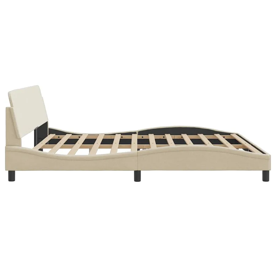 Cadre de lit Dover crème 200x200 cm tissu - 5