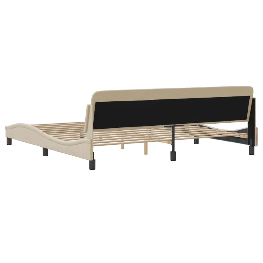 Cadre de lit Dover crème 200x200 cm tissu - 6