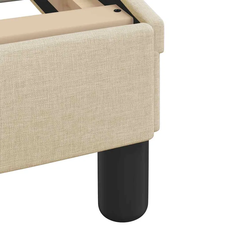 Cadre de lit Dover crème 200x200 cm tissu - 7