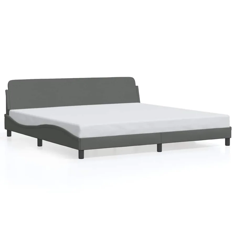 Cadre de lit Dover gris foncé 200x200 cm tissu - 2