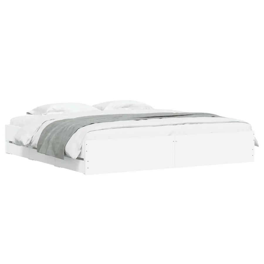 Cadre de lit avec tiroirs sans matelas blanc 180x200 cm - 3