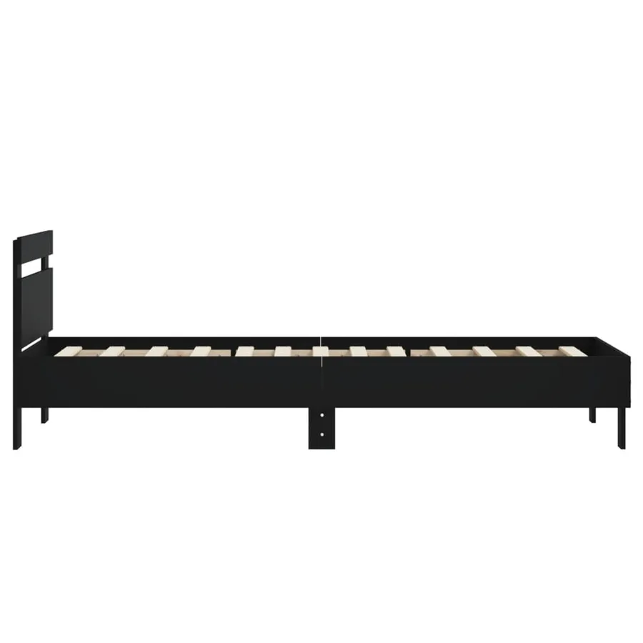 Cadre de lit sans matelas avec tête de lit noir 75x190 cm - 6