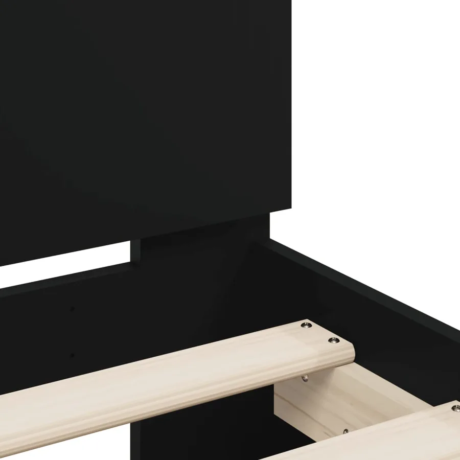 Cadre de lit sans matelas avec tête de lit noir 75x190 cm - 8