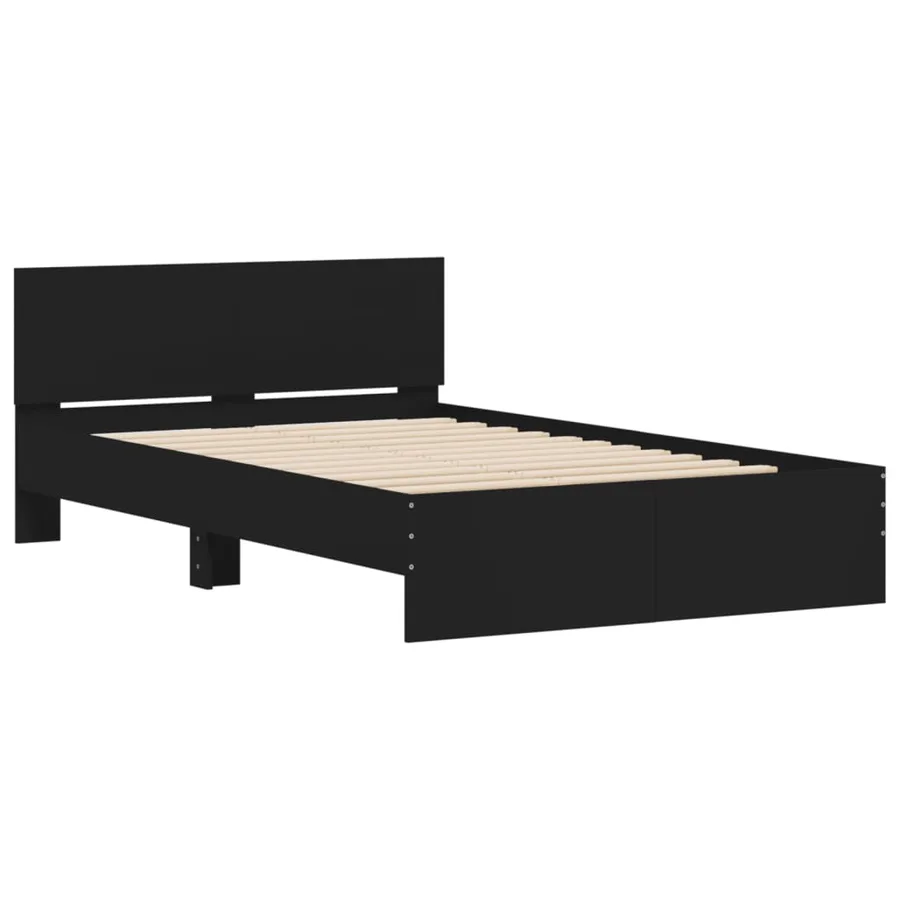 Cadre de lit avec LED sans matelas noir 135x190 cm - 6