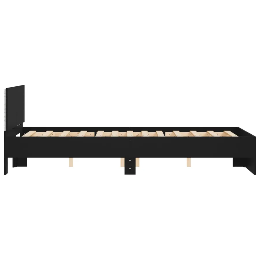 Cadre de lit avec LED sans matelas noir 135x190 cm - 8
