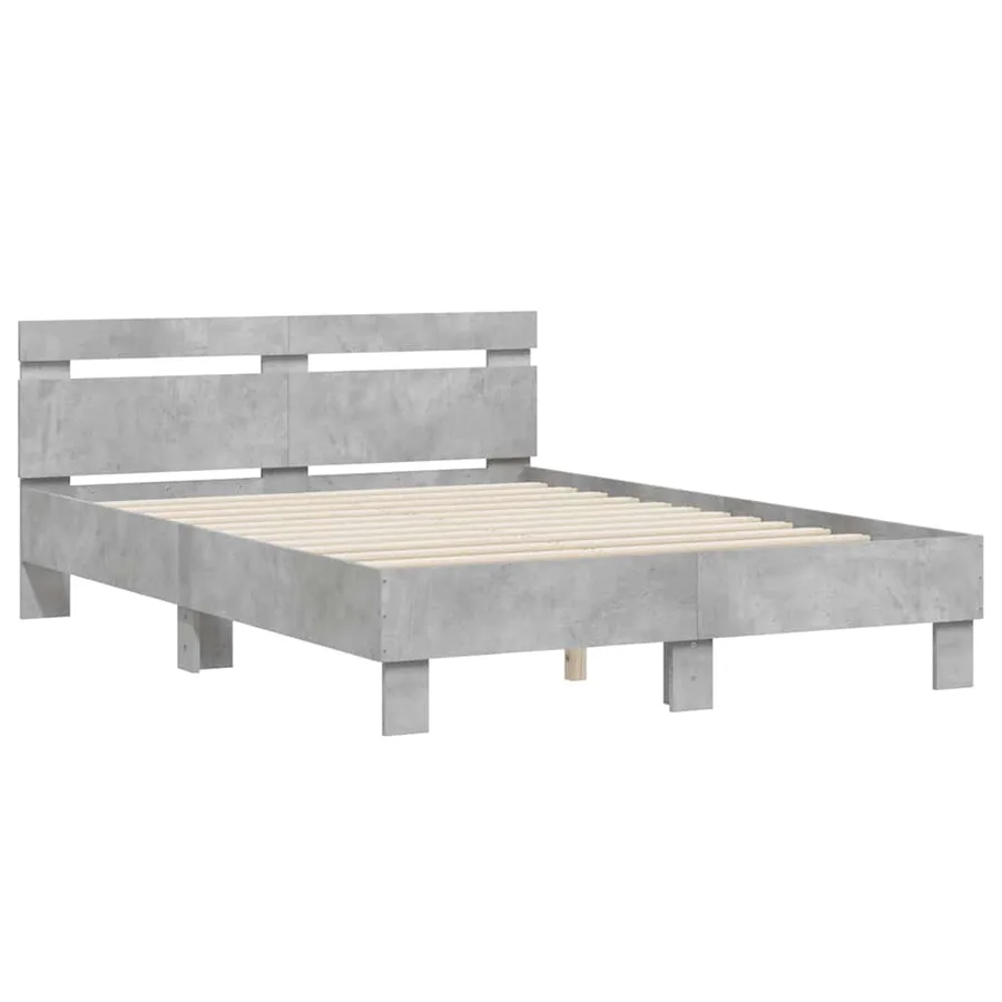 Cadre de lit sans matelas gris béton 120x190 cm - 3