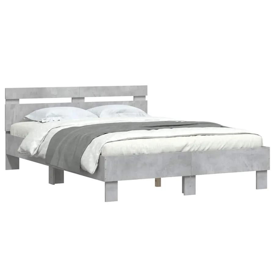 Cadre de lit sans matelas gris béton 120x190 cm - 4