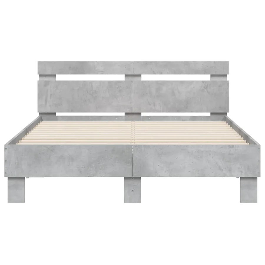 Cadre de lit sans matelas gris béton 120x190 cm - 5