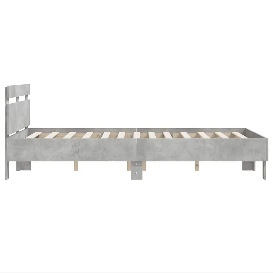 Cadre de lit sans matelas gris béton 120x190 cm - 6