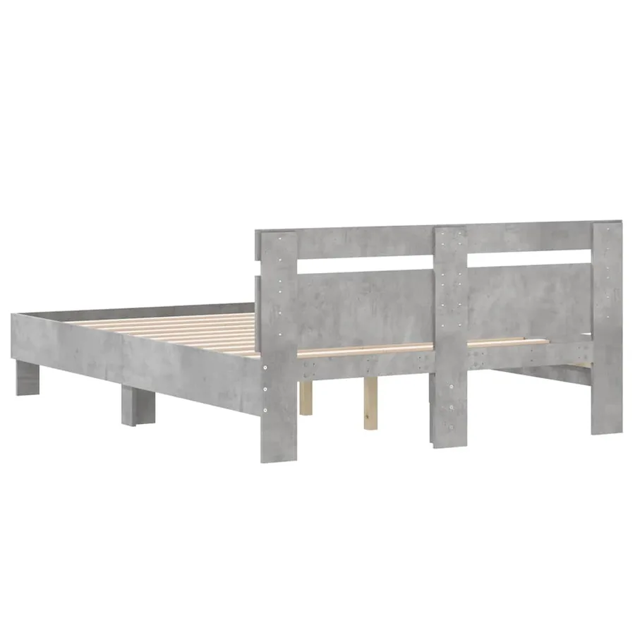 Cadre de lit sans matelas gris béton 120x190 cm - 7