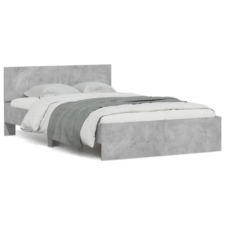 Cadre de lit sans matelas gris béton 120x190 cm - 2