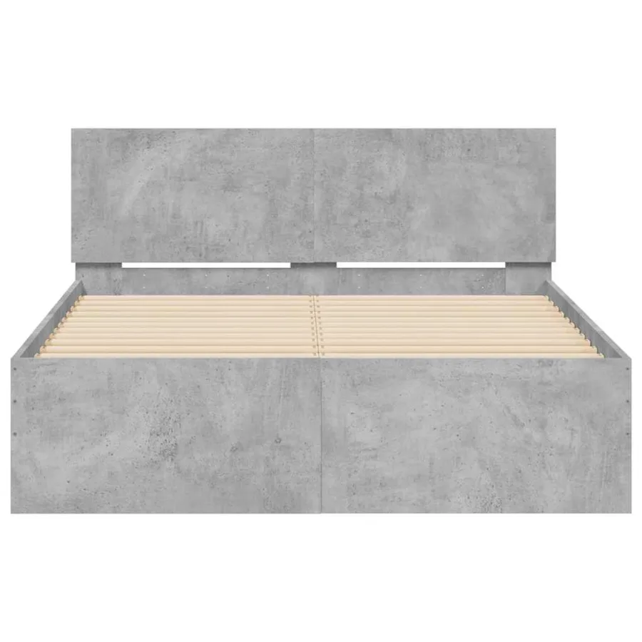 Cadre de lit sans matelas gris béton 120x190 cm - 5