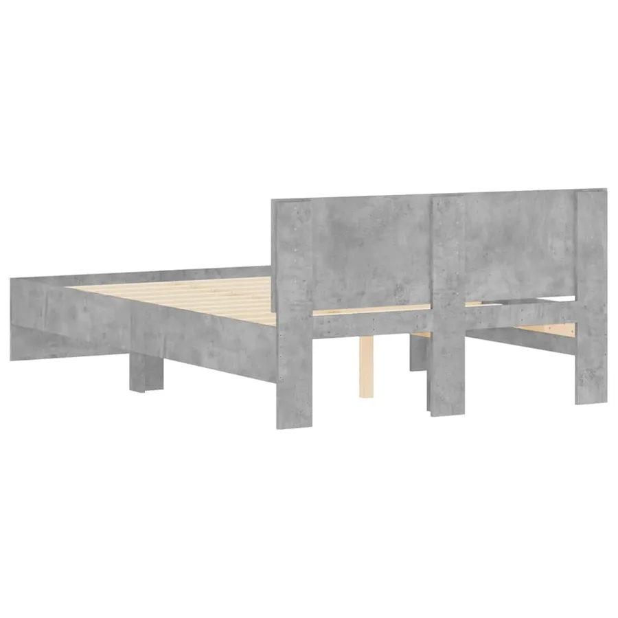 Cadre de lit sans matelas gris béton 120x190 cm - 7