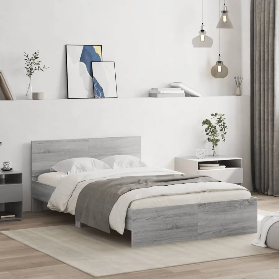 Cadre de lit sans matelas sonoma gris 120x190 cm