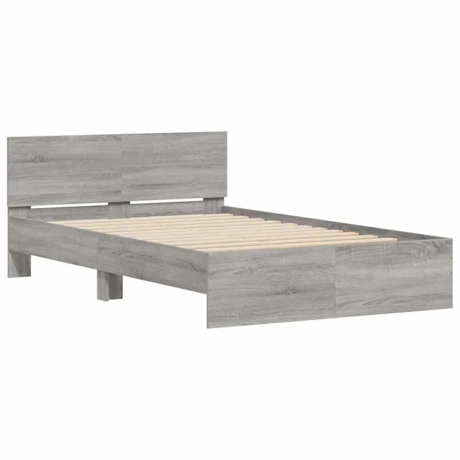 Cadre de lit sans matelas sonoma gris 120x190 cm - 4
