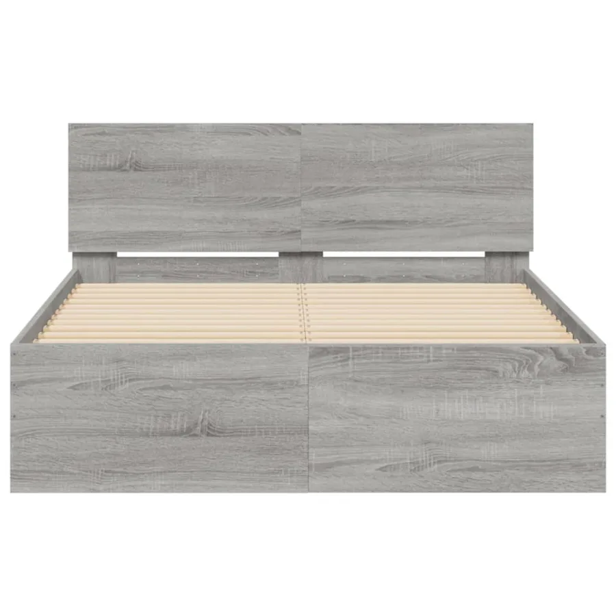 Cadre de lit sans matelas sonoma gris 120x190 cm - 5