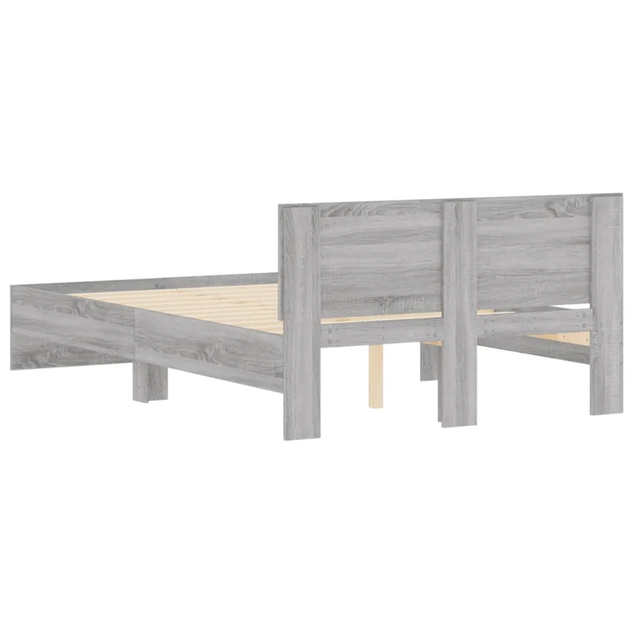 Cadre de lit sans matelas sonoma gris 120x190 cm - 7