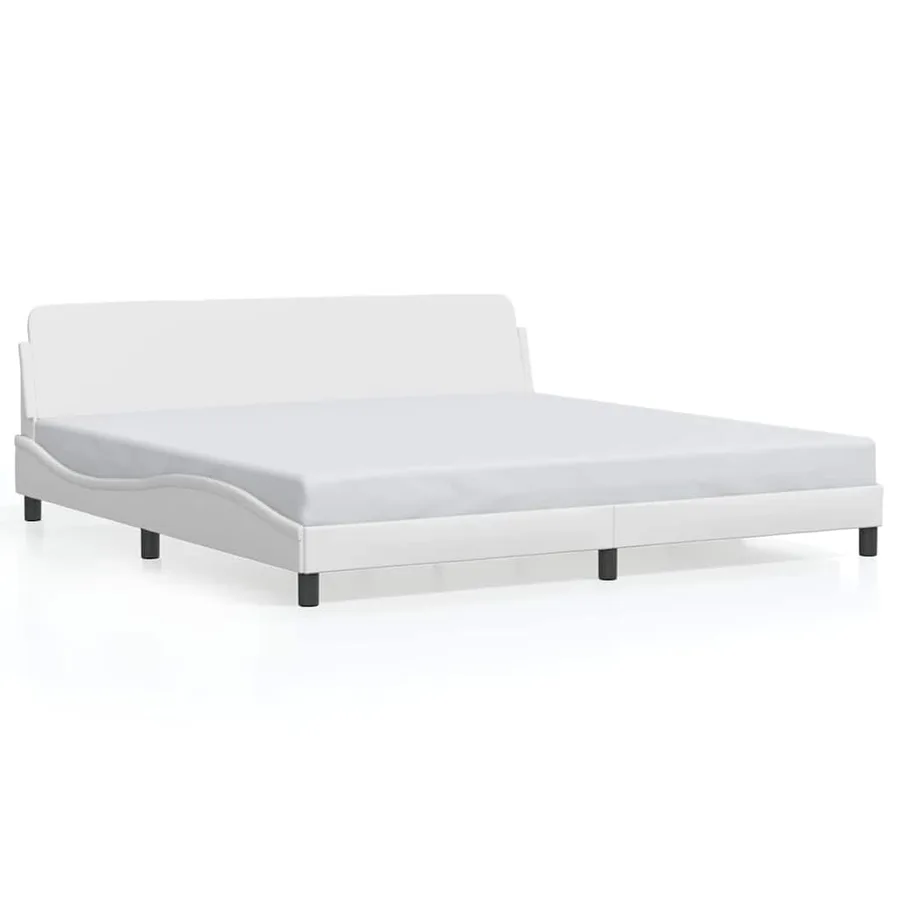 Cadre de lit Dover blanc 200x200 cm similicuir - 2