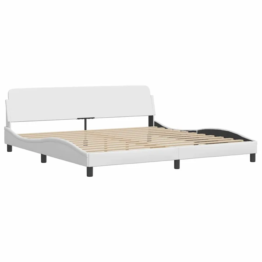 Cadre de lit Dover blanc 200x200 cm similicuir - 3