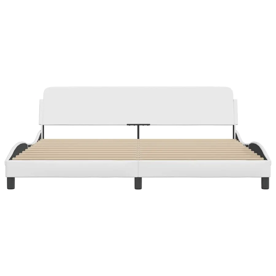 Cadre de lit Dover blanc 200x200 cm similicuir - 4