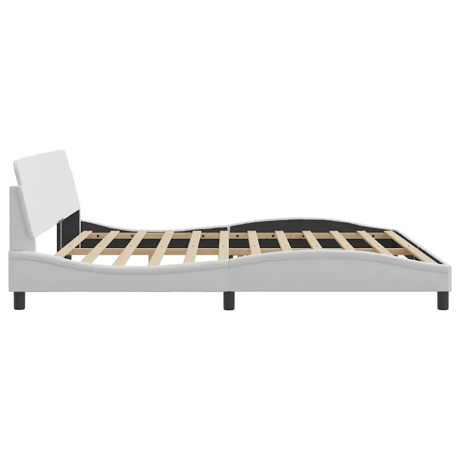 Cadre de lit Dover blanc 200x200 cm similicuir - 5