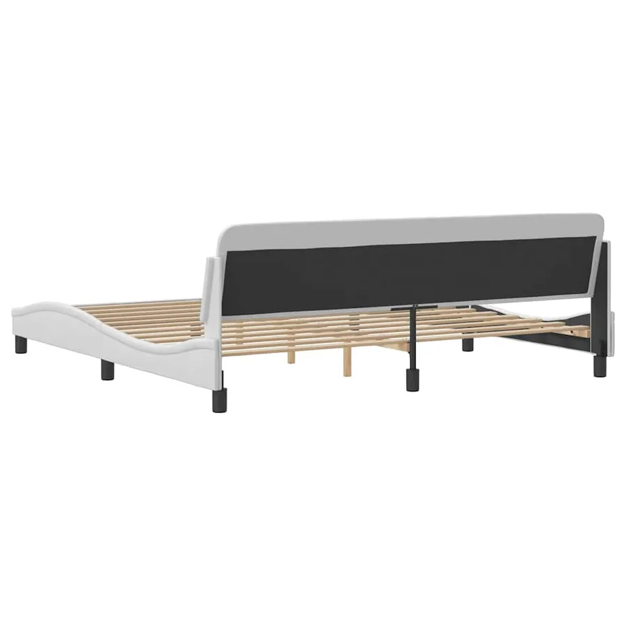 Cadre de lit Dover blanc 200x200 cm similicuir - 6