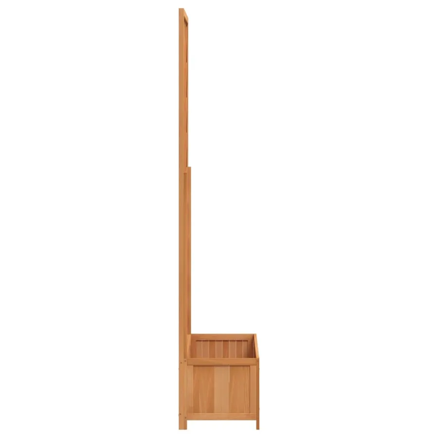 Jardinière avec treillis marron bois massif de sapin - 5