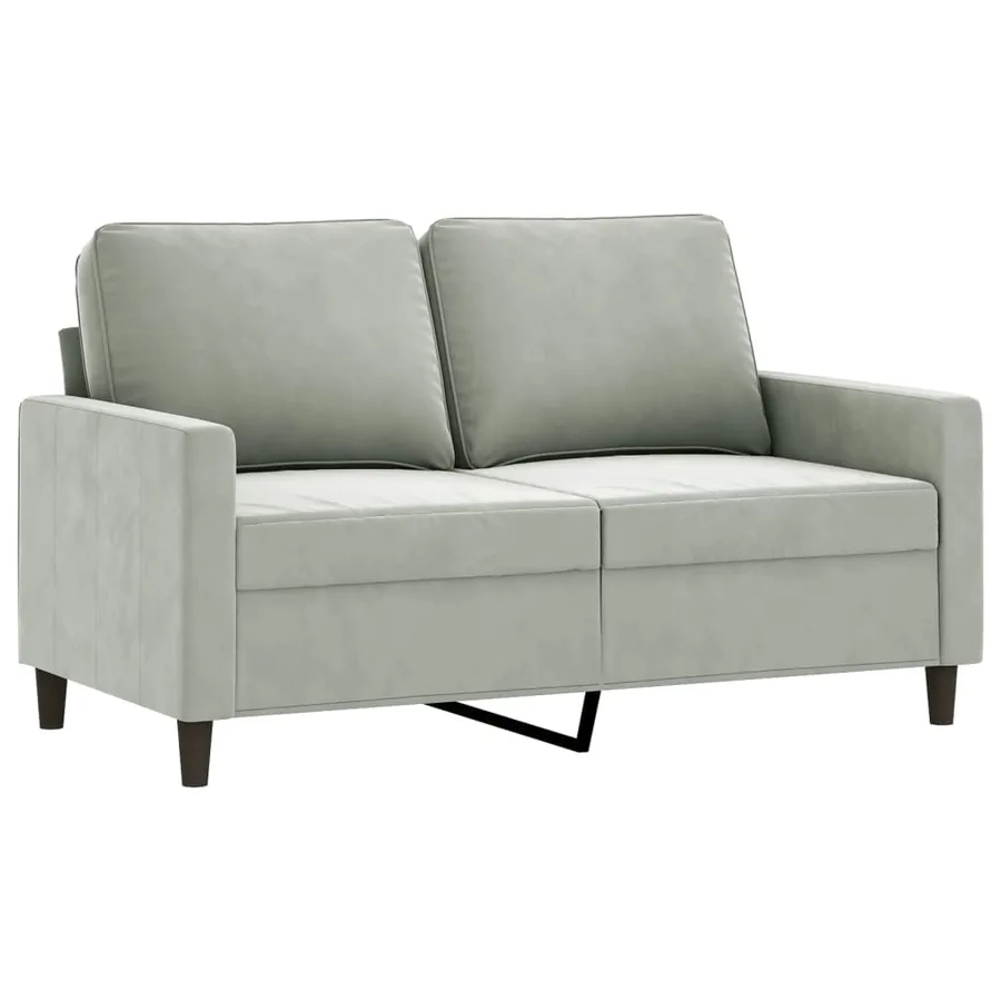 Ensemble de canapés 3 pcs avec coussins gris clair velours - 4