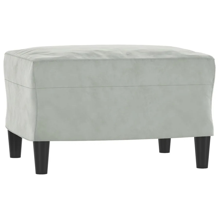 Ensemble de canapés 3 pcs avec coussins gris clair velours - 7