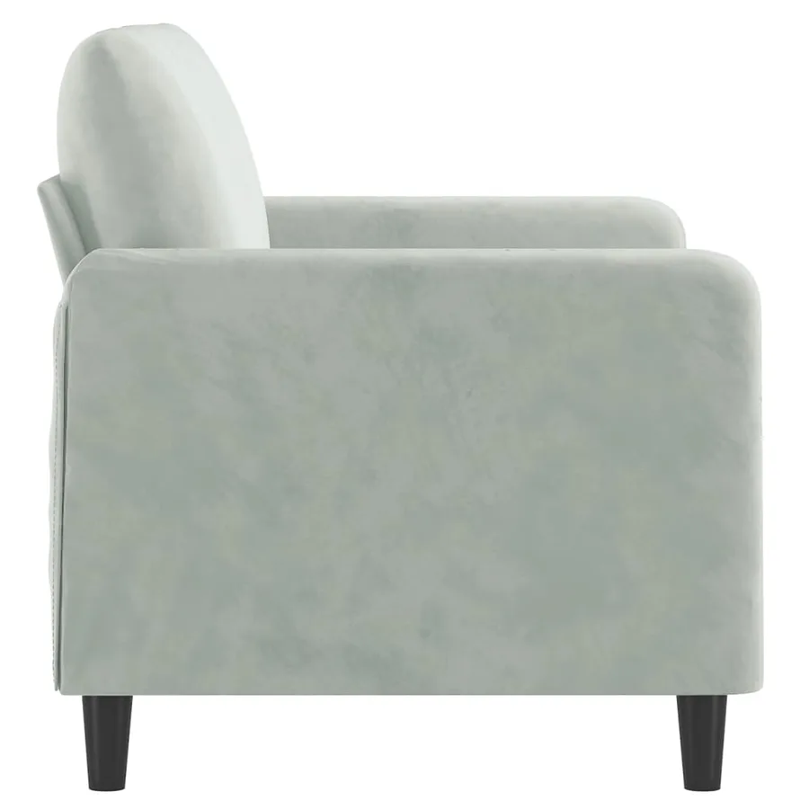 Canapé à 2 places Gris clair 120 cm Velours - 4