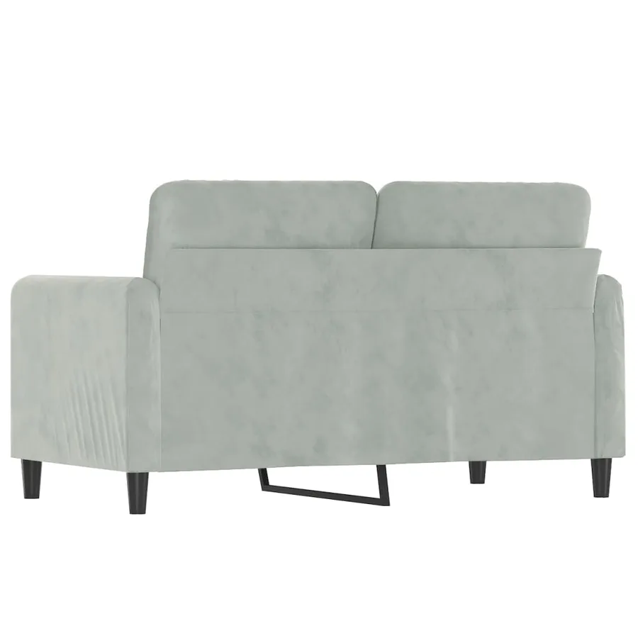 Canapé à 2 places Gris clair 120 cm Velours - 5