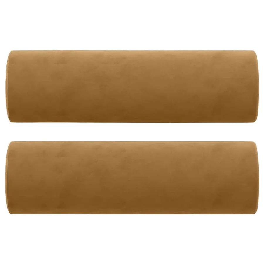 Canapé 2 places avec oreillers décoratifs brun 140 cm velours - 5