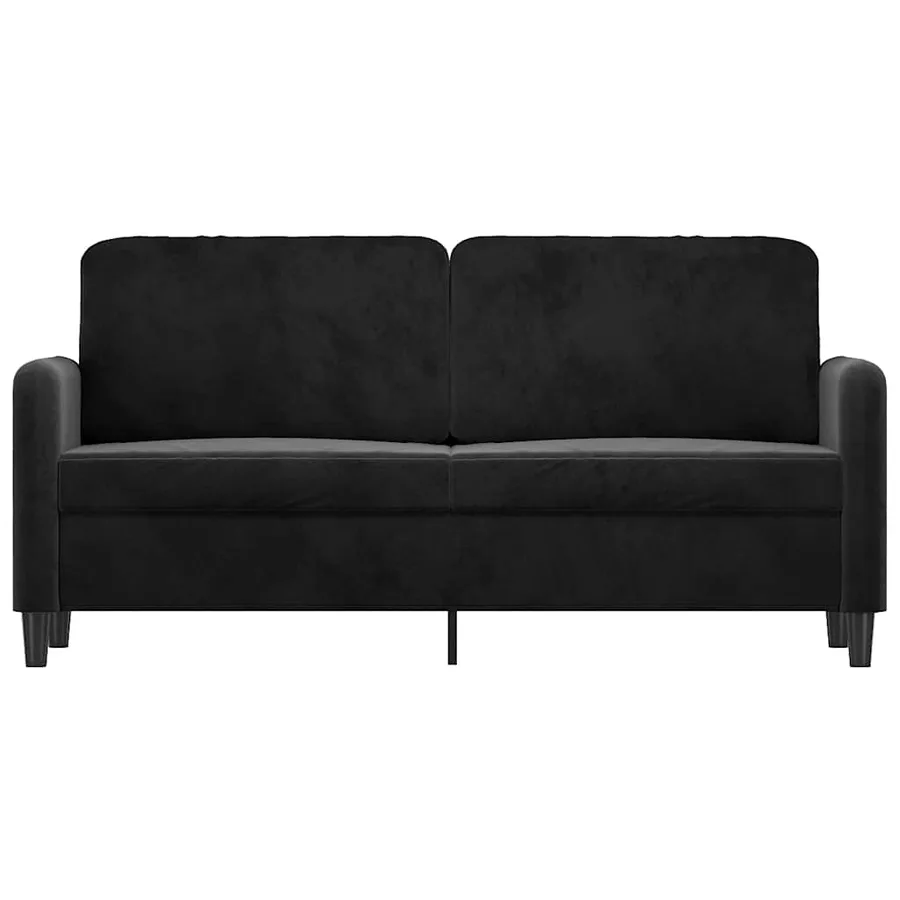 Canapé à 2 places Noir 140 cm Velours - 3