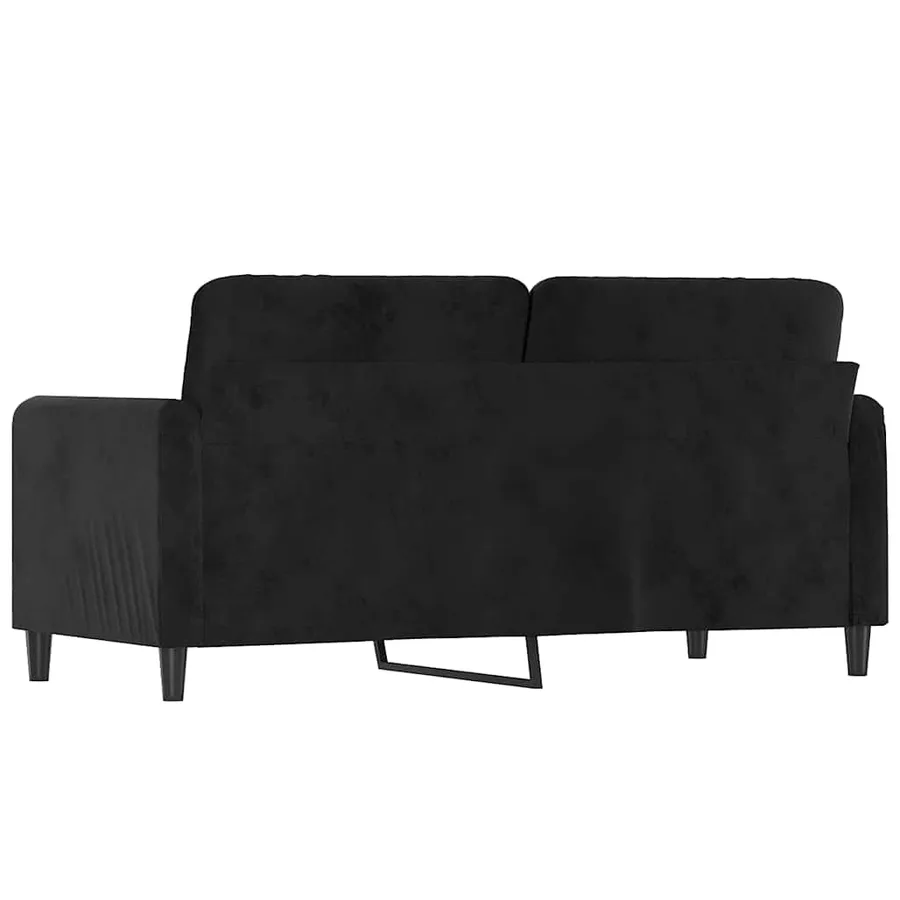 Canapé à 2 places Noir 140 cm Velours - 5