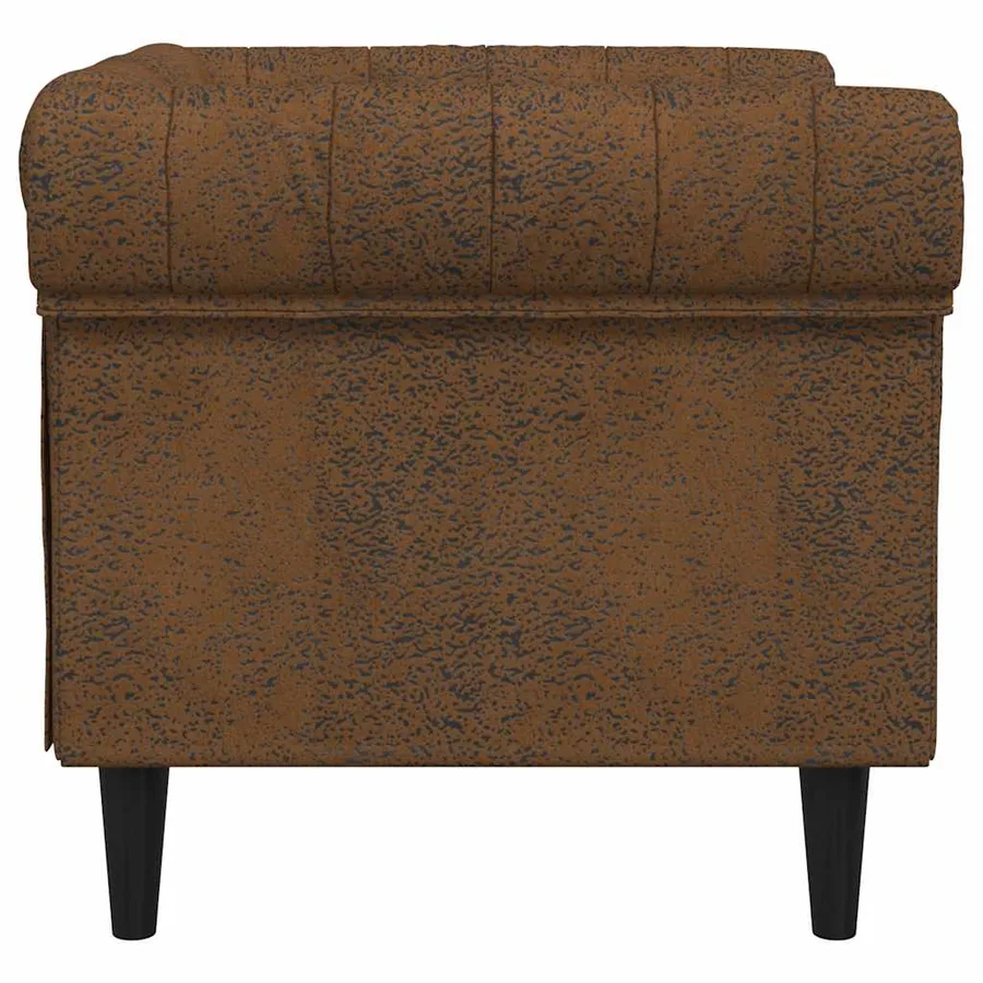 Fauteuil Chesterfield marron tissu - 5