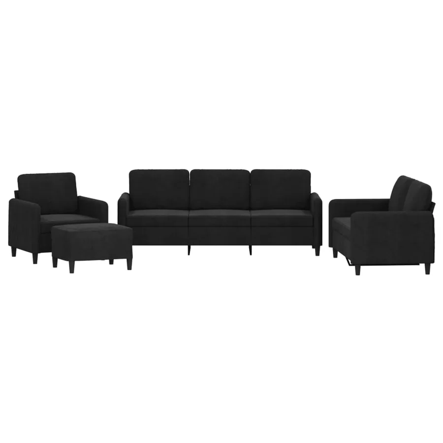 Ensemble de canapés 4 pcs noir velours - 2