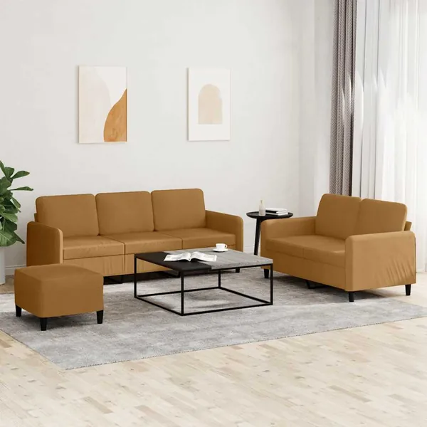 Ensemble de canapés 3 pcs marron velours