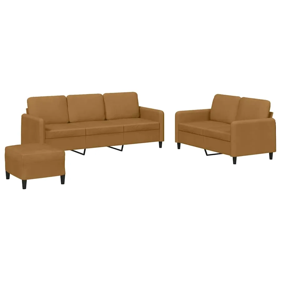 Ensemble de canapés 3 pcs marron velours - 2
