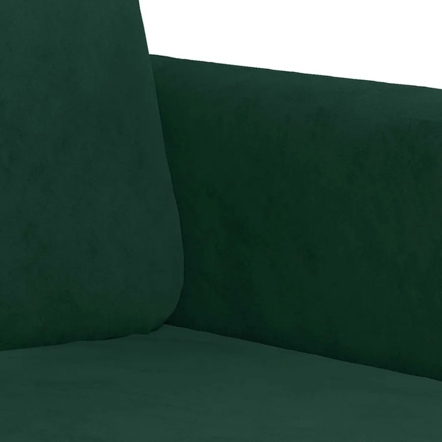Ensemble de canapés 2 pcs avec coussins vert foncé velours - 5