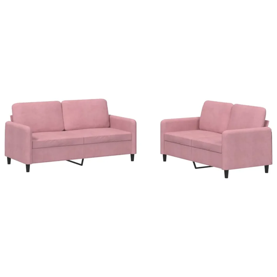 Ensemble de canapés 2 pcs rose velours - 2