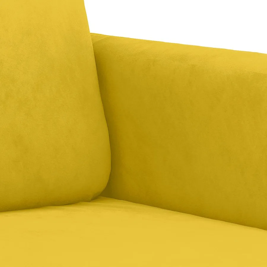 Ensemble de canapés 3 pcs avec coussins jaune velours - 7