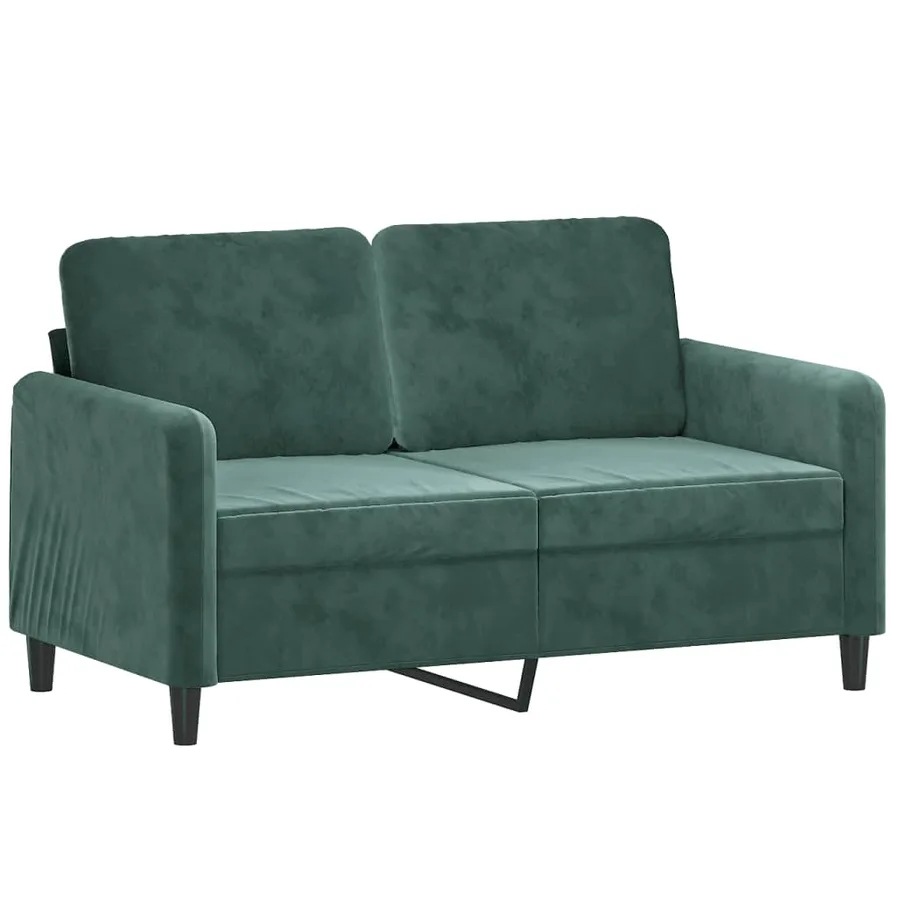 Ensemble de canapés 3 pcs avec coussins vert foncé velours - 3