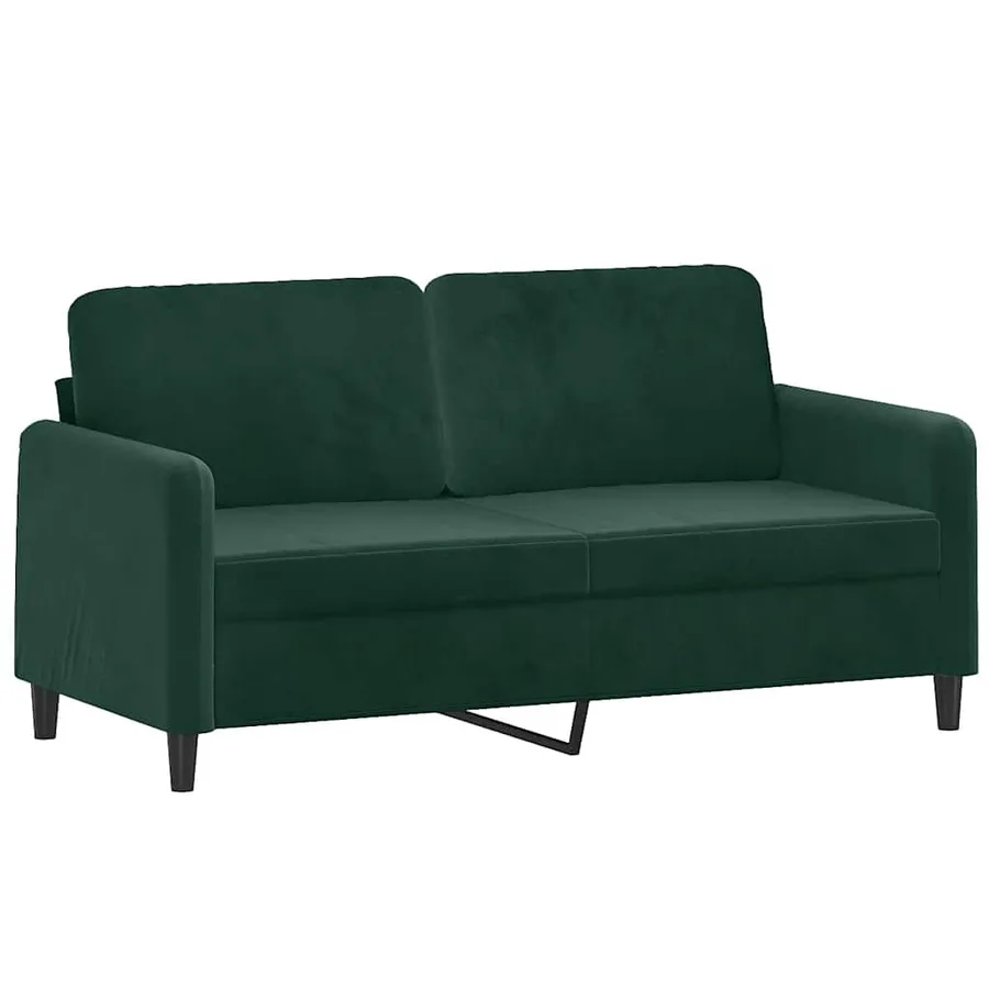 Canapé 2 places avec oreillers vert foncé 140 cm velours - 4